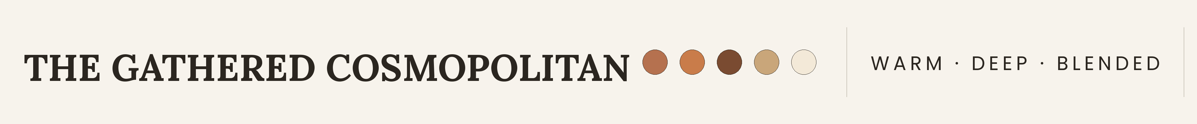 A Style DNA identity strip: archetype name, palette dots, and descriptor